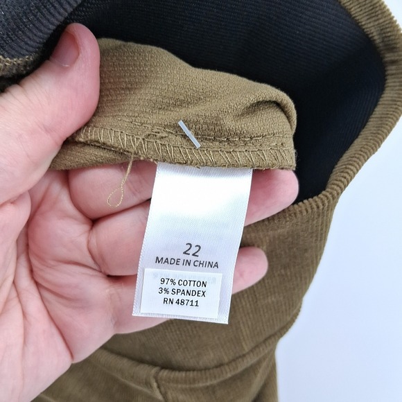 Ophelia Roe Corduroy Pants Plus Sz 22 Dark Academia Preppy Quiet Luxury Fall NWT - Picture 9 of 14